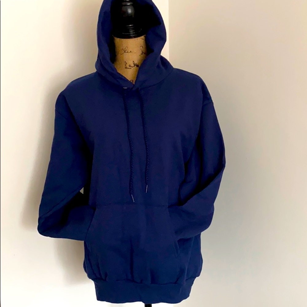 Hanes Mens Pullover Hoodie Sweatshirt Navy Blue Mens M